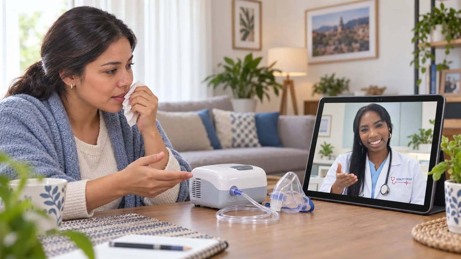 Medicina general online para orientación sobre nebulizaciones en casa con Vitality Group